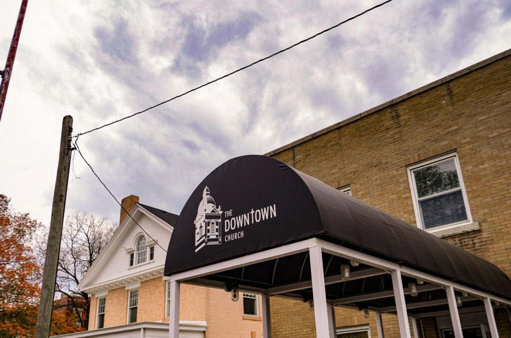 Exterior of the Downtown Church's entrance