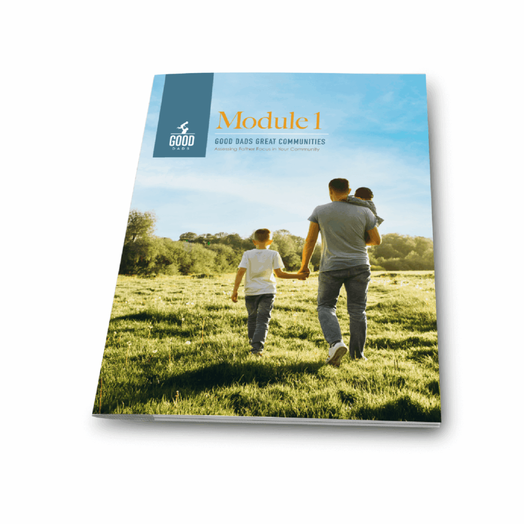 A paper module for Good Dads Great Communities on a white background.