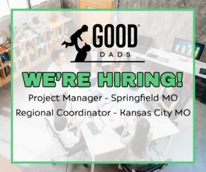 A small group of professionals collaborating at a table in an office setting. Overlayed is a textbox that says: We're hiring! Project Manager - Springfield MO; Regional Coordinator - Kansas City MO