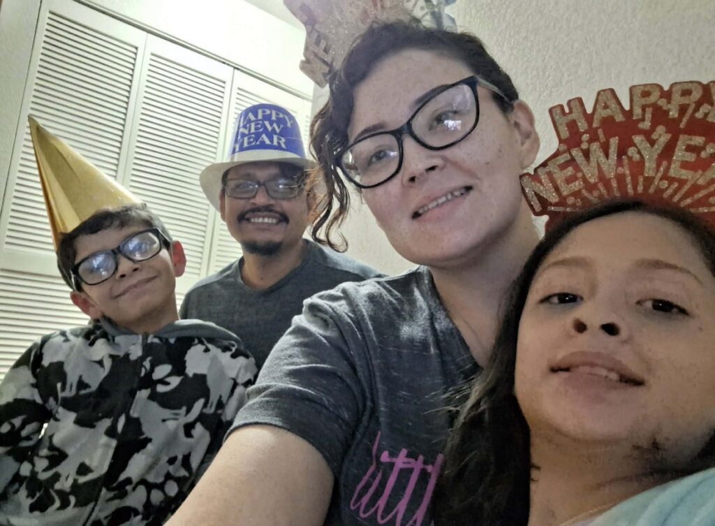 José Torres with his family on New Year's Eve.